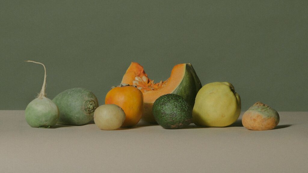 Frutas y verduras de colores ricas en carotenoides